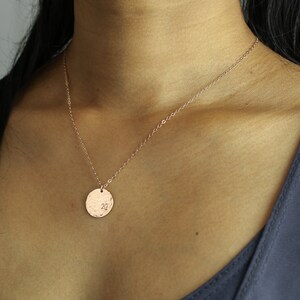 Personalized Initial necklace. Hammered Disk. Gold or Silver Necklace. Custom Letter Disk. 14k Gold Filled, Silver, Rose Gold Necklace.