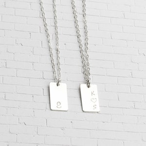 Personalized Rectangle Tag Necklace. Hand Stamped Name Plate Pendant. Custom Initial, Name, Date Necklace. Mothers Day Personalized Gift image 5