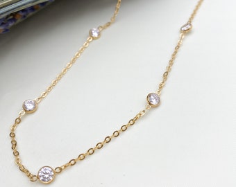 Roxy Cable Chain Necklace. Minimalist Sparkle Chain. Simple Layering Chain Necklace. Delicate Collar Necklace. 14k Gold Filled Shine Chain