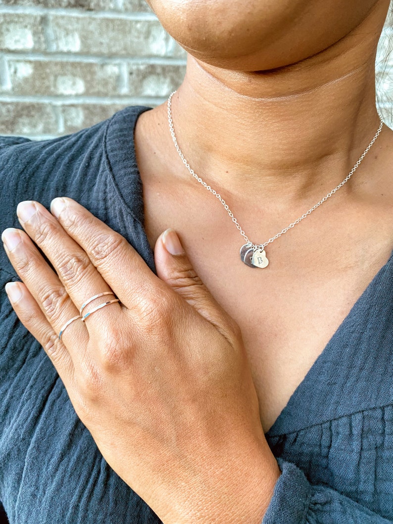 Hammered Stacking Ring. Gold or Silver. Textured Ring. Simple Dainty Ring. Modern Minimalist Ring Band. Gold Skinny Ring Stack. Gift for Her image 5