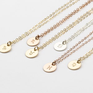 Simple Minimal Zodiac Jewelry. Coin Necklace. Constellation Necklace. Gift Idea for Friends, Sisters, Girlfriends. Custom Zodiac Gifts image 2