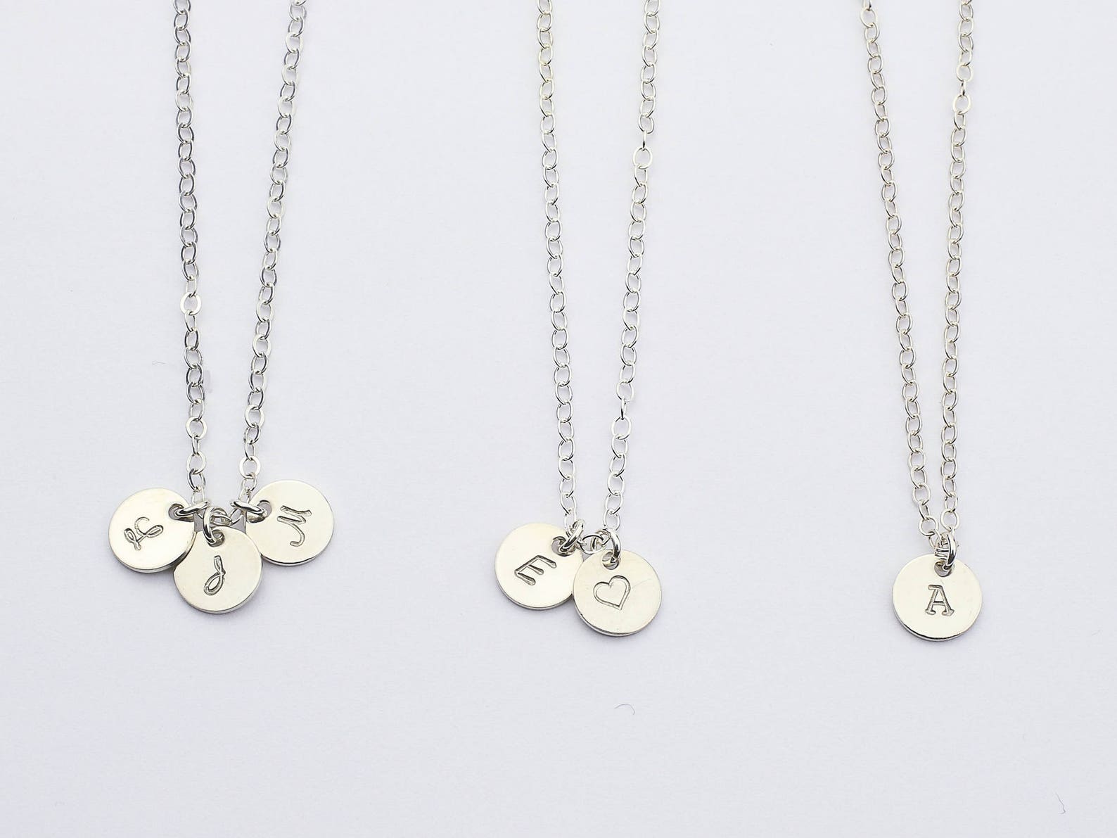 Tiny Initial Circle Necklace. Gold Initials Disk. 14k Gold Etsy