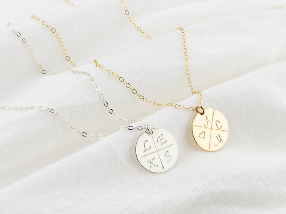 Mom necklace with deals initials