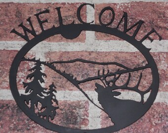 ElchSzene Schmiedeeisen Wandschild