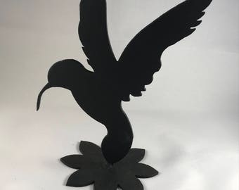 Standing Wrought Iron Hummingbird