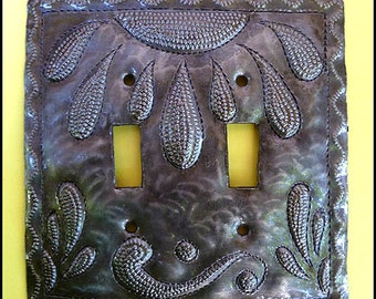 SWITCH PLATE COVER, 2 Sizes, Metal light switch cover, Metal Art, Metal Switchplate Covers, Haitian Metal Art, Steel Drum Metal Art, Hs-103
