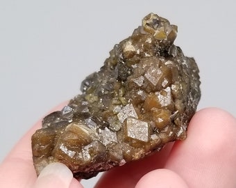 Dark Yellow Garnet Cluster || Andradite || Raw Crystal Cluster || Rocks and Minerals || Gemstones || January Birthstone