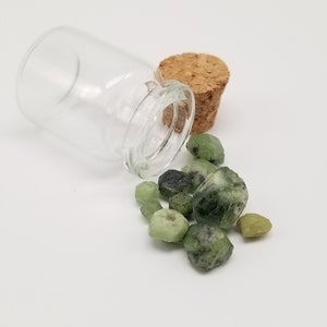 Green Garnet Jar Demantoid Andradite Specimen Vial Raw Crystals in a Bottle Rocks and Minerals January Birthstone image 2