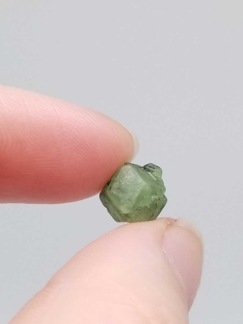 Green Garnet Jar Demantoid Andradite Specimen Vial Raw Crystals in a Bottle Rocks and Minerals January Birthstone image 5