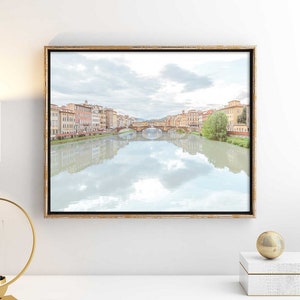 Florence Italy Photography, Italy Travel Prints, Tuscany Landscape, Arno River Reflection, Bridge, Firenze Cityscape, Wall Art, Home Decor