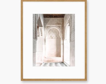 Alhambra Palace Print: Andalusian Architecture, Arabic Carvings