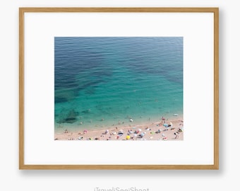 French Riviera Beach Photography Print: Côte d'Azur Aerial Seascape