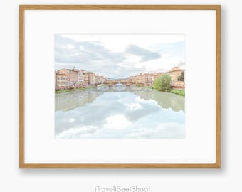 Florence Italy Photography Print: Arno River, Tuscany Landscape