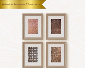 Brown Doors Set of 4 Prints, Alhambra Granada Architecture Photography, Spain Travel Prints, Warm Tones, Chic Home & Office Wall Art Decor