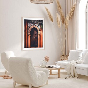 Moorish Arched Door and Tiles Architecture Print, Granada Spain Andalucia Travel Photography, Chic European Home & Office Wall Art Decor