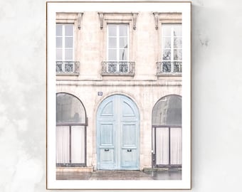 Paris Blue Door Photography Print: Elegant Parisian Architecture