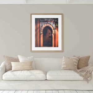 Moorish Arched Door and Tiles Architecture Print, Granada Spain Andalucia Travel Photography, Chic European Home & Office Wall Art Decor
