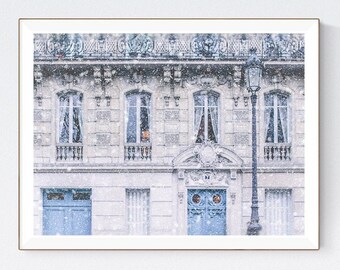 Paris Winter White Snow Photography Prints, France Travel Photography, European Cityscape, Chic and Elegant Home & Office Wall Art Décor