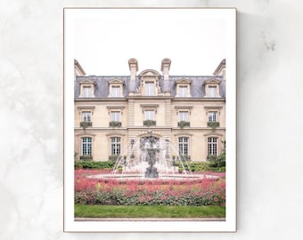 Paris Château Travel Photography Print, Haussmannian Architecture, Chic Wall Decor