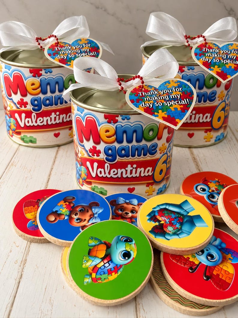 Personalized Memory Game in Keepsake Tin – Set of 10 Party Favors - Etsy