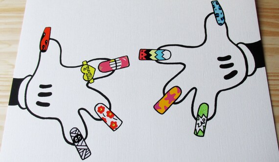 Items similar to Minnie Mouse Hands Limited Edition Screen Print on Etsy