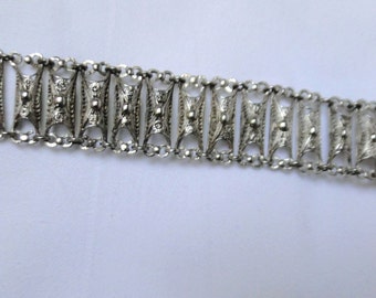 Antique 20th Cenury Silver Filagree Bracelet, 800 Silver, European Bracelet