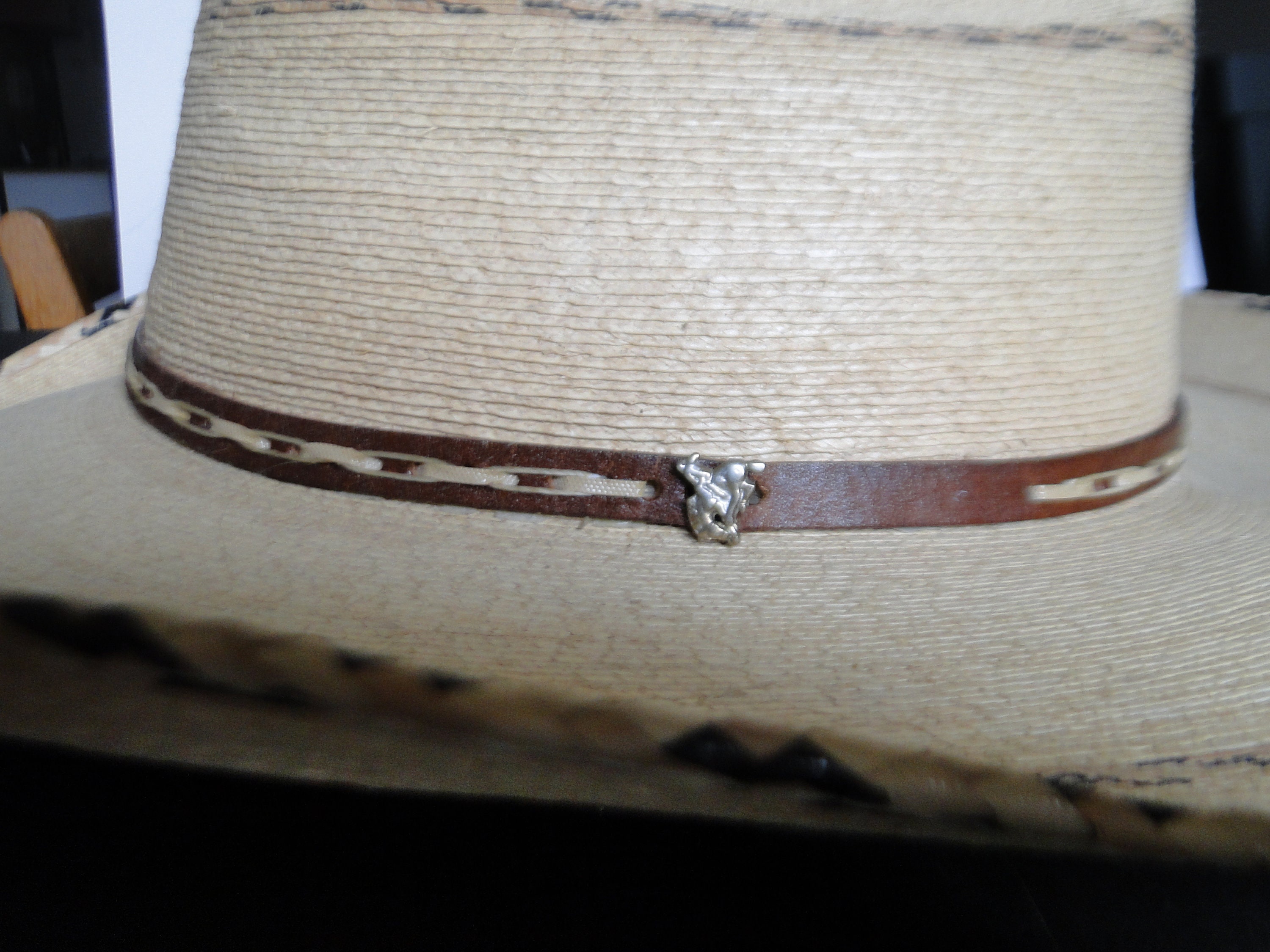 Montecarlo Bullhide Chapeaux large ouvert 15X Chapeau western en paille de palmier (7 1/4), naturel, taille unique, Naturel, Taille unique