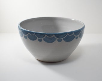 Patterned Ceramic Soup/Cereal Bowl (Turquoise)