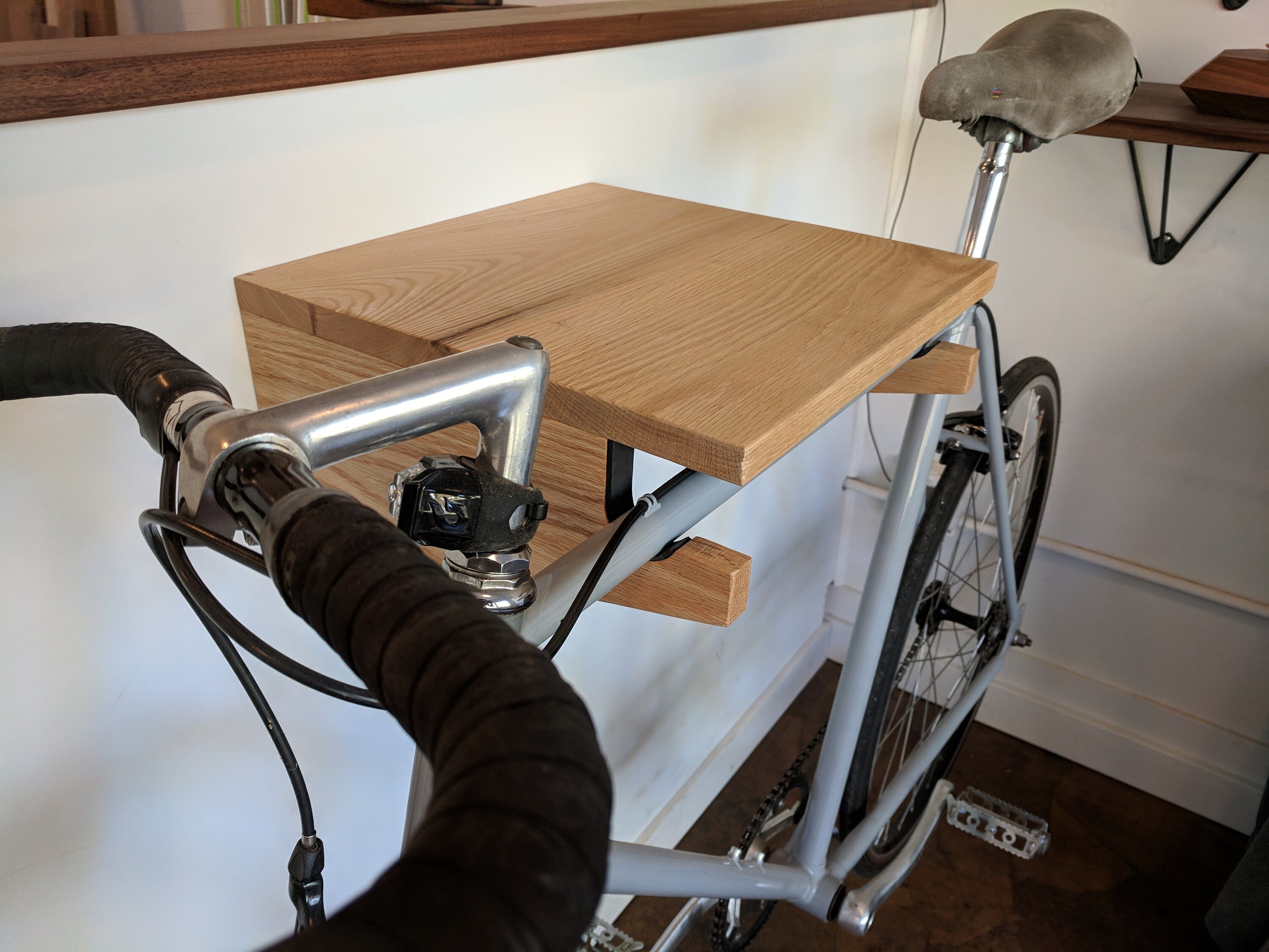 Wall Mounted Bicycle Shelf With Hanging Hook Etsy
