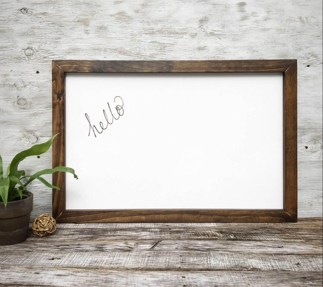 Rustic Whiteboard Wood Framed Rustic Dry Erase Whiteboard, Wedding Whiteboard, Home ...