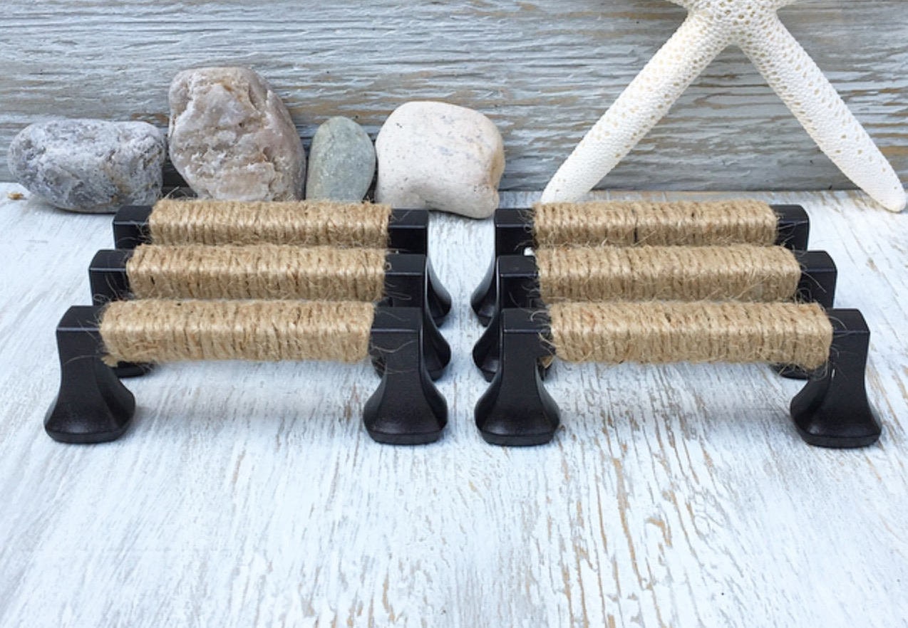 Rope Handles Drawer Pulls Nautical Decor Coastal Decor Shabby Etsy