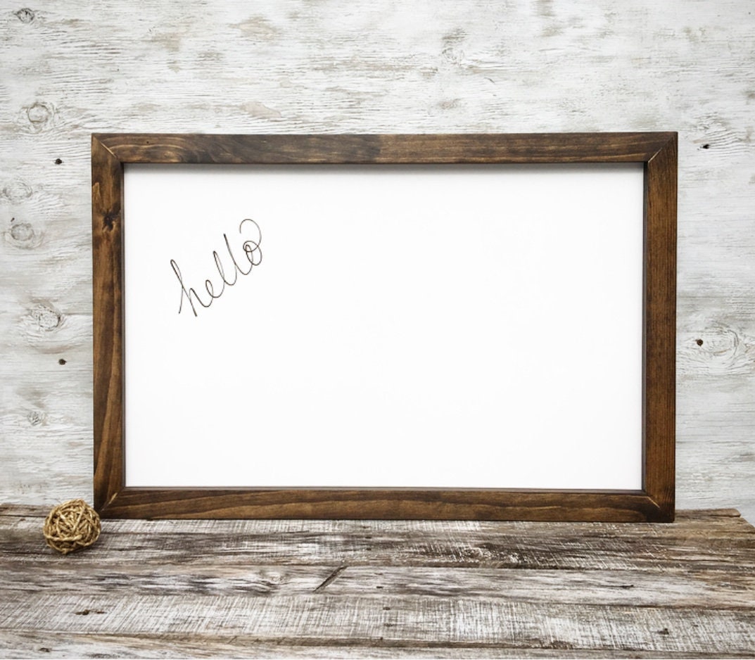 Rustic Whiteboard Wood Framed Rustic Dry Erase Whiteboard, Wedding Whiteboard, Home ...