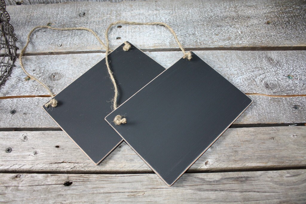 2 Pack Rustic Hanging Chalkboard Signs With Frame - 14x9.5 Inch, Wooden A-Frame For Kitchen, Wedding, Restaurant - View #7