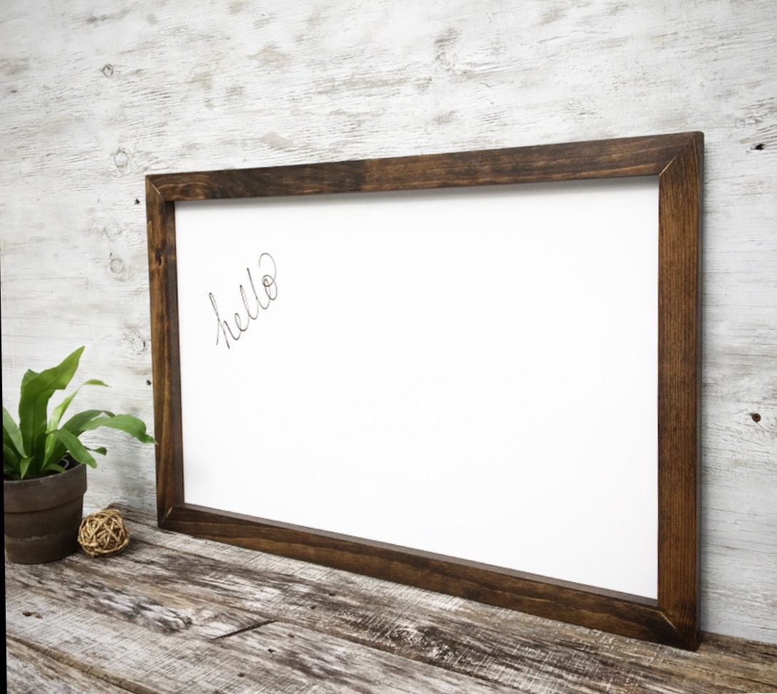 Rustic Whiteboard Wood Framed Rustic Dry Erase Whiteboard, Wedding Whiteboard, Home ...