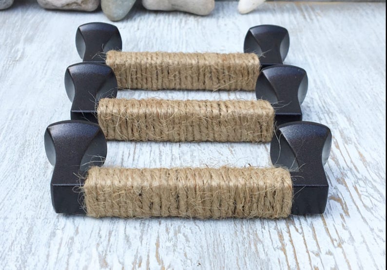 Rope Handles Drawer Pulls Nautical Decor Coastal Decor Shabby Etsy