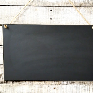 Distressed Hanging Chalkboard Sign: Rustic Message Board (16 x 10)