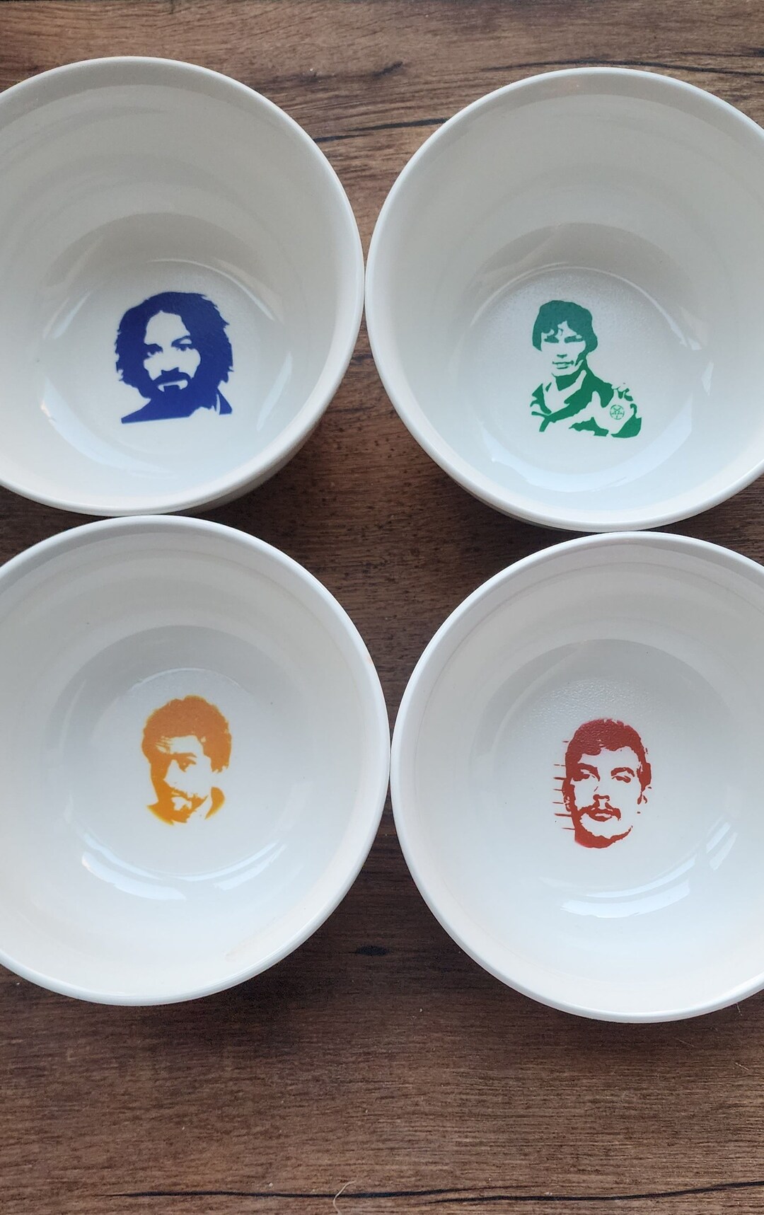 Serial Killer Cereal Bowls. Set of 4. Tasteless Art Etsy