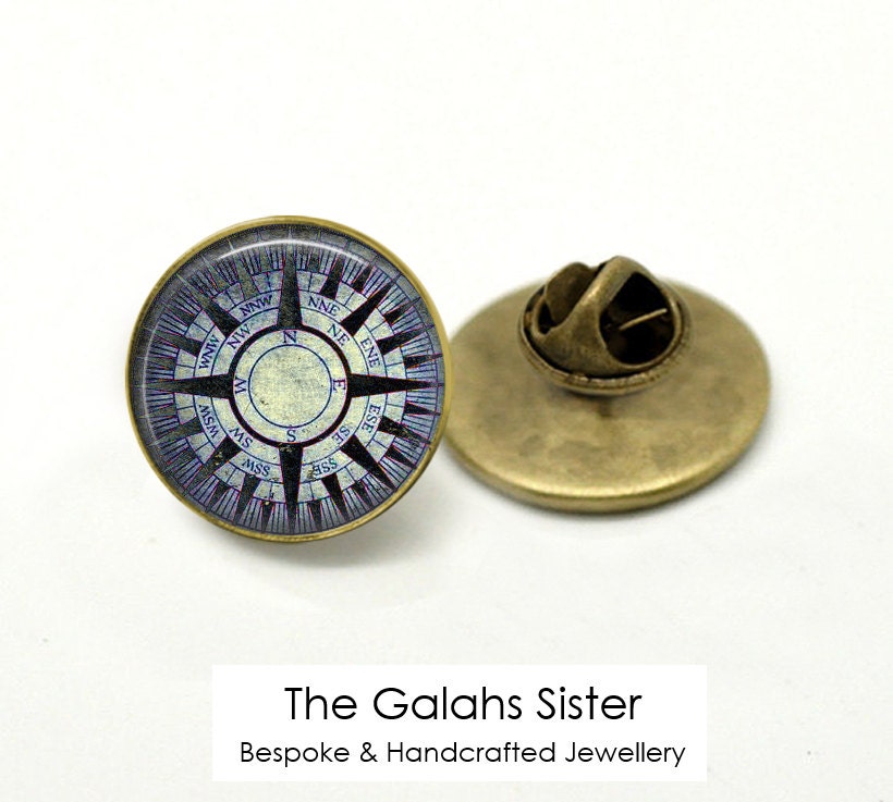 COMPASS Badge Vintage Compass Blue Compass Gift for a Etsy
