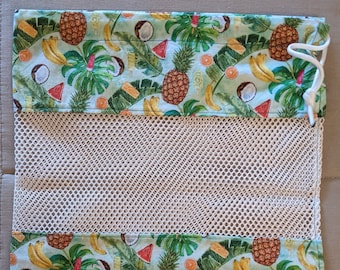 Reusable Produce Bags - Cotton and Mesh - Drawstring