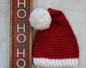 Santa Christmas Hat - Crochet - Baby through Adult with FREE SHIPPING!