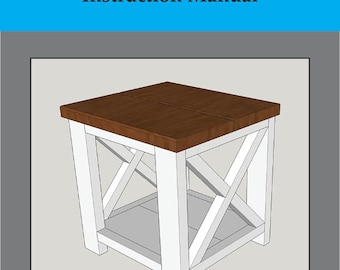 End Table Plans // Digital Download Instruction Manual // DIY Woodworking