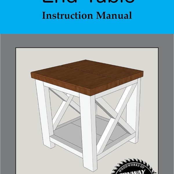 End Table Plans // Digital Download Instruction Manual // DIY Woodworking