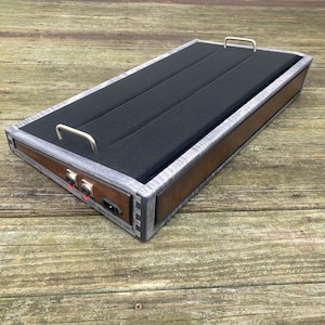 Pedal Board // Guitar Bass Instrument Pedalboard // Pedal Organizer // Curly Maple Wood Construction // Powered