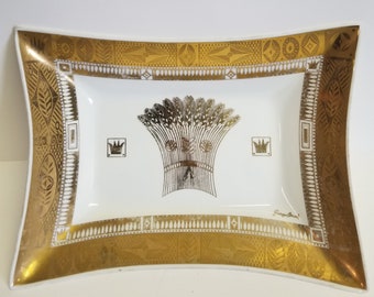 MCM Georges Briard bent glass bar tray/ fruit bowl - centerpiece