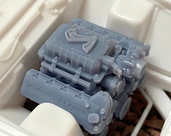 Resin Mustang GT500 Predator engine, 760 HP, for scale model cars, 1/24 1/25