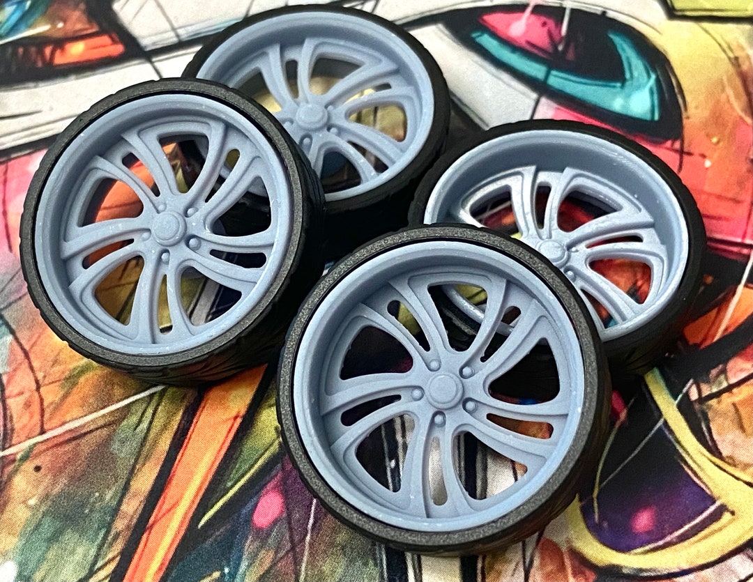 3D Printed 26 Scale-inch “ATL 404” Style Wheels for 1/24 1/25 Model Car ...