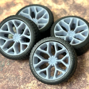 3D Printed 20 Scale Inch “chevy Snowflake” Style Wheels and Tires for 1 ...