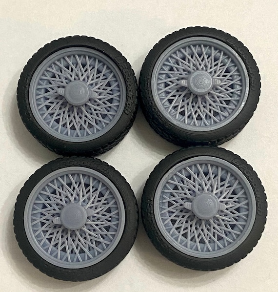 Resin 24 Scale Inch Wire Wheels For Model Car 1/24 1/25 Toy Models & Kits Toys & Hobbies