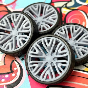 3D printed 26 scale-inch “GMC Snowflake” style wheels for 1/24 1/25 model car