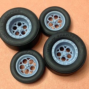 3D Printed Resin 17/15 Scale inch “Weld Magnum III”. Drag Wheels With Cheater Slicks 1/24, 1/25